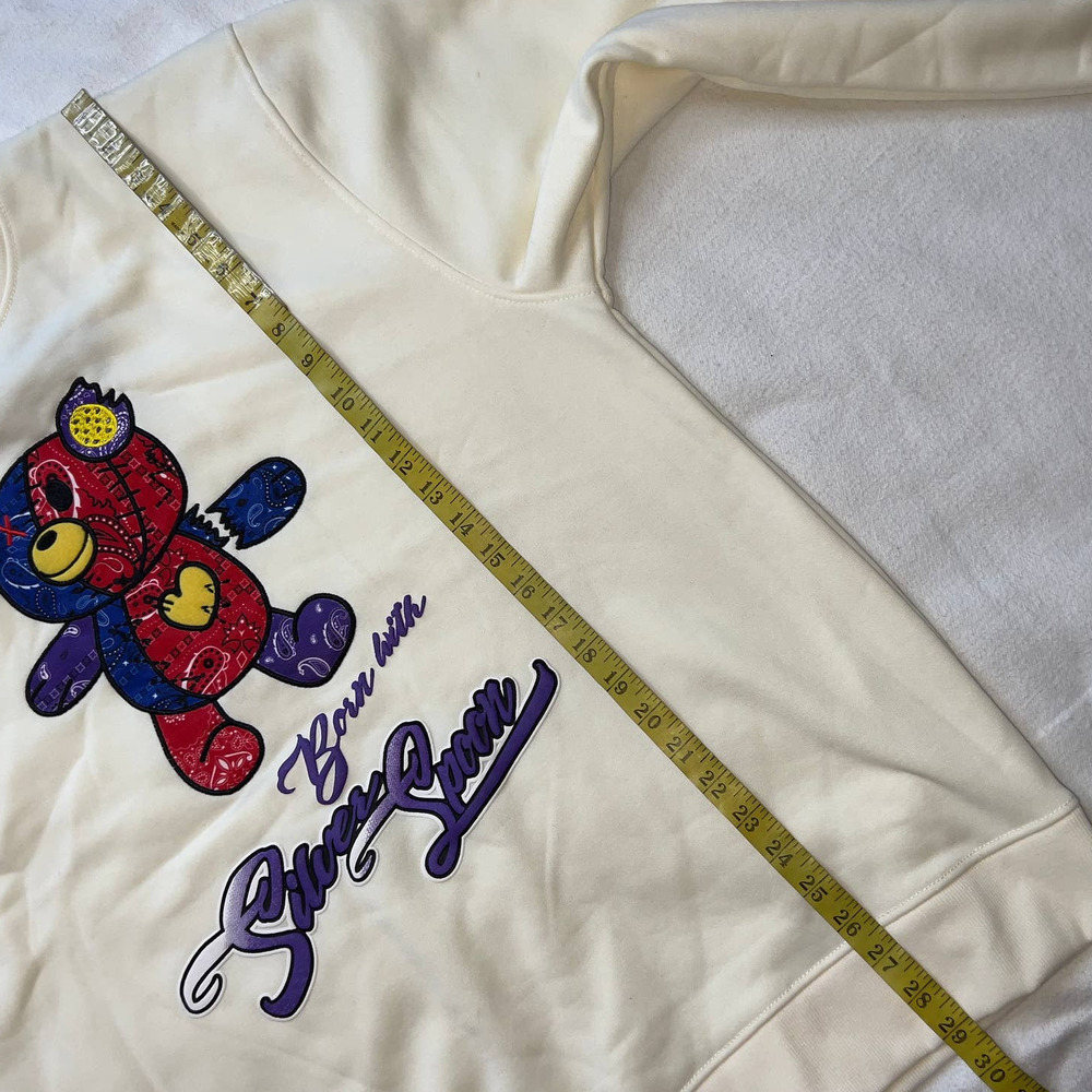 Bleeker & Mercer Cream Embroidered Teddy Bear PullOver Crew Neck Sweater NWT- XL - Picture 8 of 12